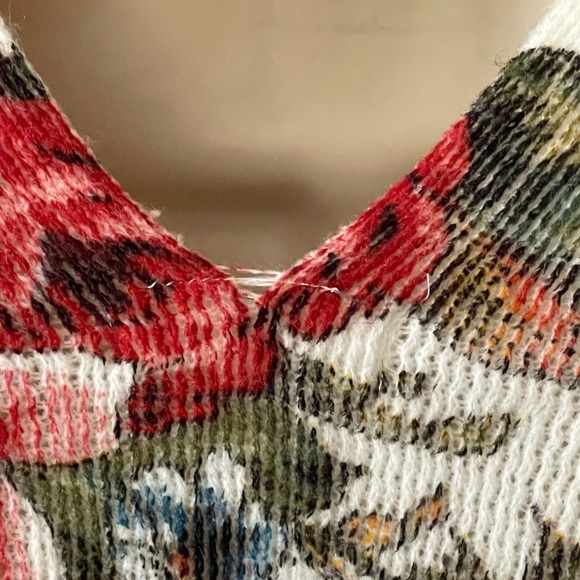 EUC Anthropologie Marseille Floral Fringed Kimono Poncho Shawl O/S Boho Western - Picture 8 of 15